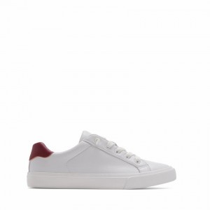 Rockfish 775 Microfibre Trainers Women's Low-Top Sneakers White Red | SHL1915XR