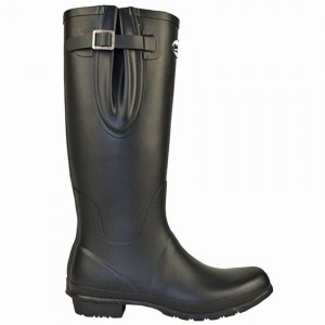 Rockfish Everyday Tall Side Adjustable Men's Wellington Boots Black | UUB667QJ