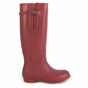 Rockfish Everyday Tall Side Adjustable Women's Wellington Boots Deep Red | BHG5141BZ