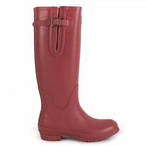 Rockfish Everyday Thermal Tall Side Adjustable 3mm Neoprene Insulated Women's Wellington Boots Deep Red | XTH7695BE