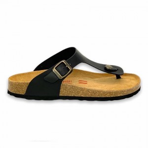 Rockfish Nixie Thong Cork Flatform Flip Flop Women's Sandals Black | GAY6617JF