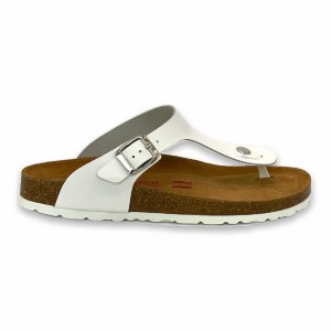 Rockfish Nixie Thong Cork Flatform Flip Flop Women's Sandals White | SXV9897UL