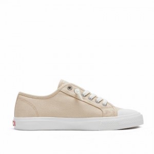 Rockfish Original 745 Lazy-lace Canvas Women's Low-Top Sneakers Beige | QLS2954VT