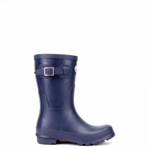 Rockfish Three Quarter Short Women's Wellington Boots Navy Blue | ZRB9987VU