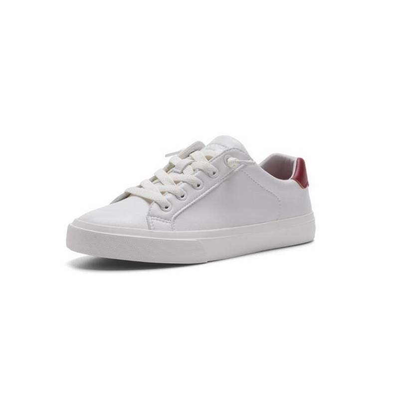 Rockfish 775 Microfibre Trainers Women's Low-Top Sneakers White Red | SHL1915XR