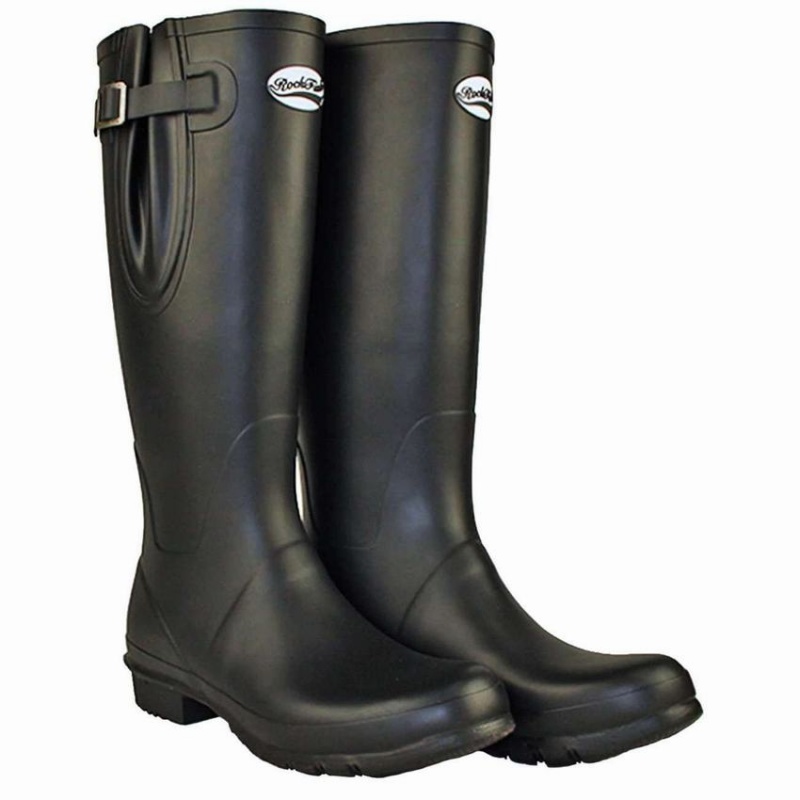 Rockfish Everyday Tall Side Adjustable Men's Wellington Boots Black | DZI8737PG