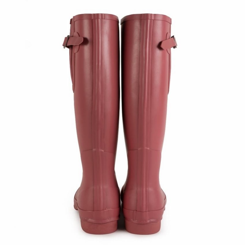 Rockfish Everyday Tall Side Adjustable Women's Wellington Boots Deep Red | BHG5141BZ