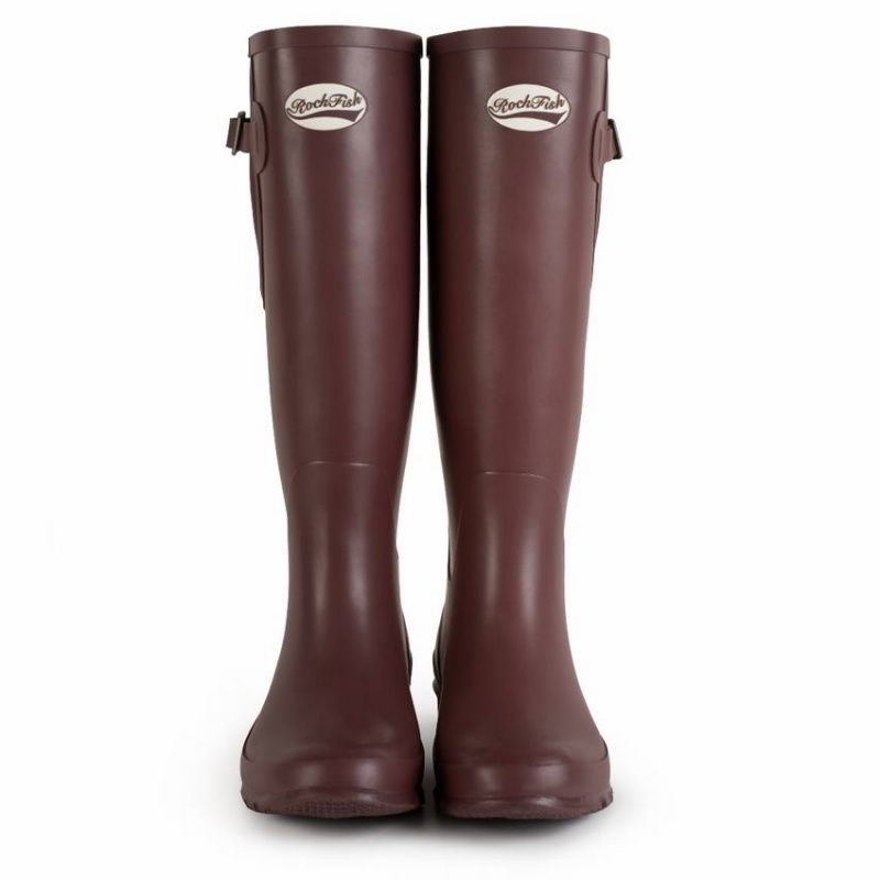 Rockfish Everyday Tall Side Adjustable Women's Wellington Boots Black Brown | EUT1550UB