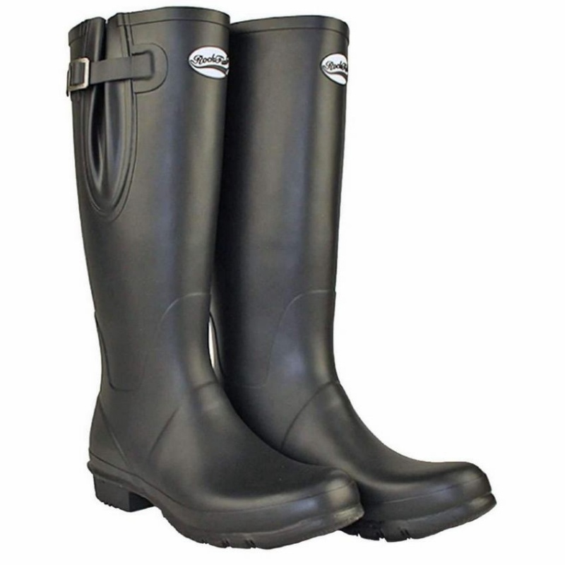 Rockfish Everyday Tall Side Adjustable Women's Wellington Boots Black | KBP9740WX