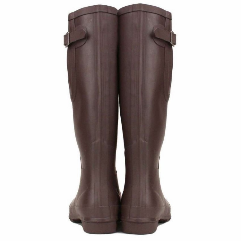 Rockfish Everyday Tall Side Adjustable Women's Wellington Boots Dark Brown | ZSY3663XY