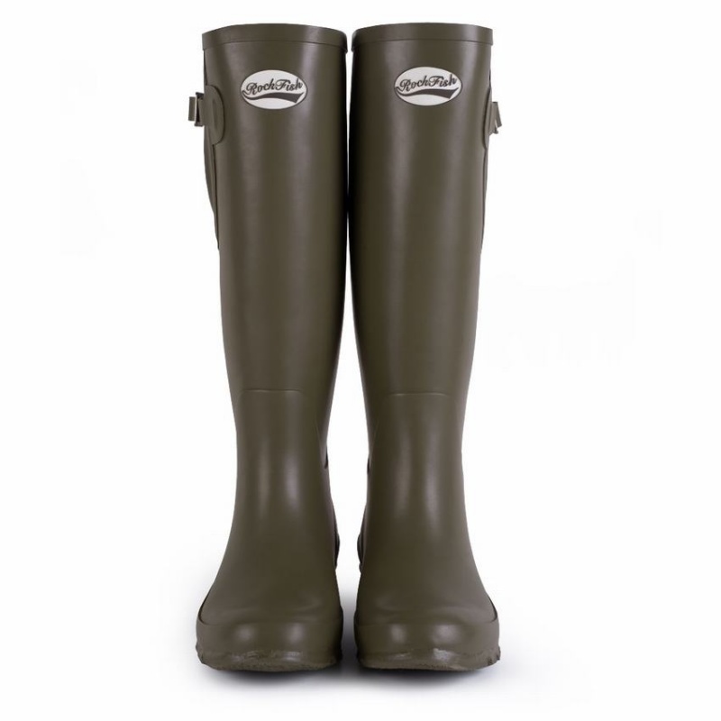 Rockfish Everyday Tall Side Adjustable Women's Wellington Boots Deep Green Brown | MET1373RD