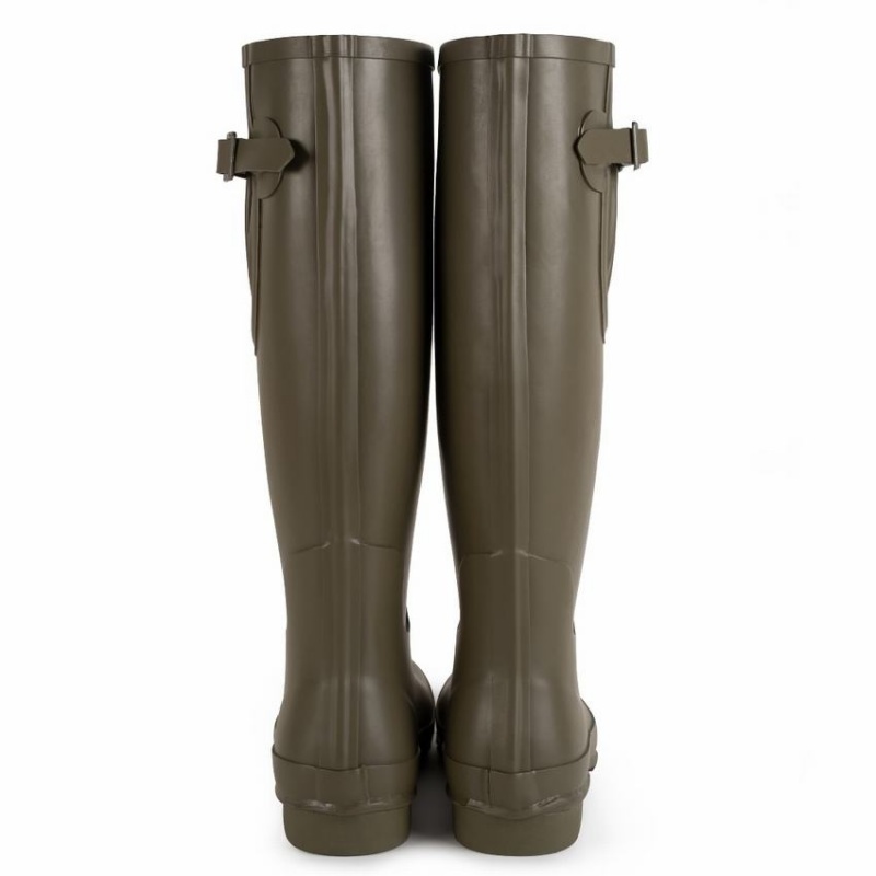 Rockfish Everyday Tall Side Adjustable Women's Wellington Boots Deep Green Brown | MET1373RD