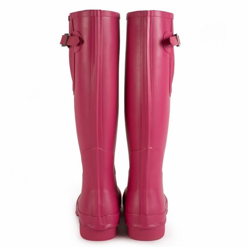 Rockfish Everyday Tall Side Adjustable Women's Wellington Boots Rose Red | LTV5025GR