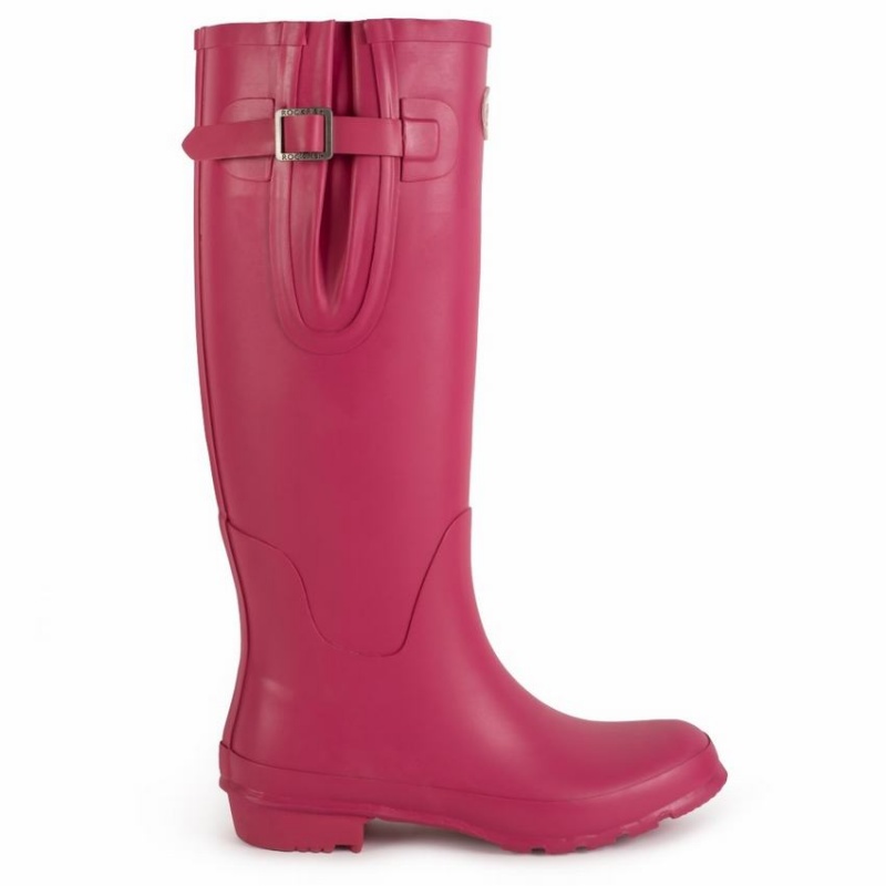 Rockfish Everyday Tall Side Adjustable Women\'s Wellington Boots Rose Red | LTV5025GR