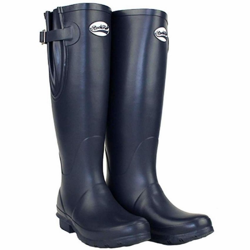 Rockfish Everyday Tall Side Adjustable Women's Wellington Boots Navy Blue | XZH5794TL