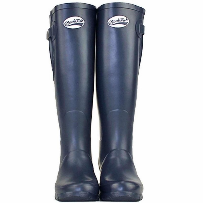 Rockfish Everyday Tall Side Adjustable Women's Wellington Boots Navy Blue | XZH5794TL