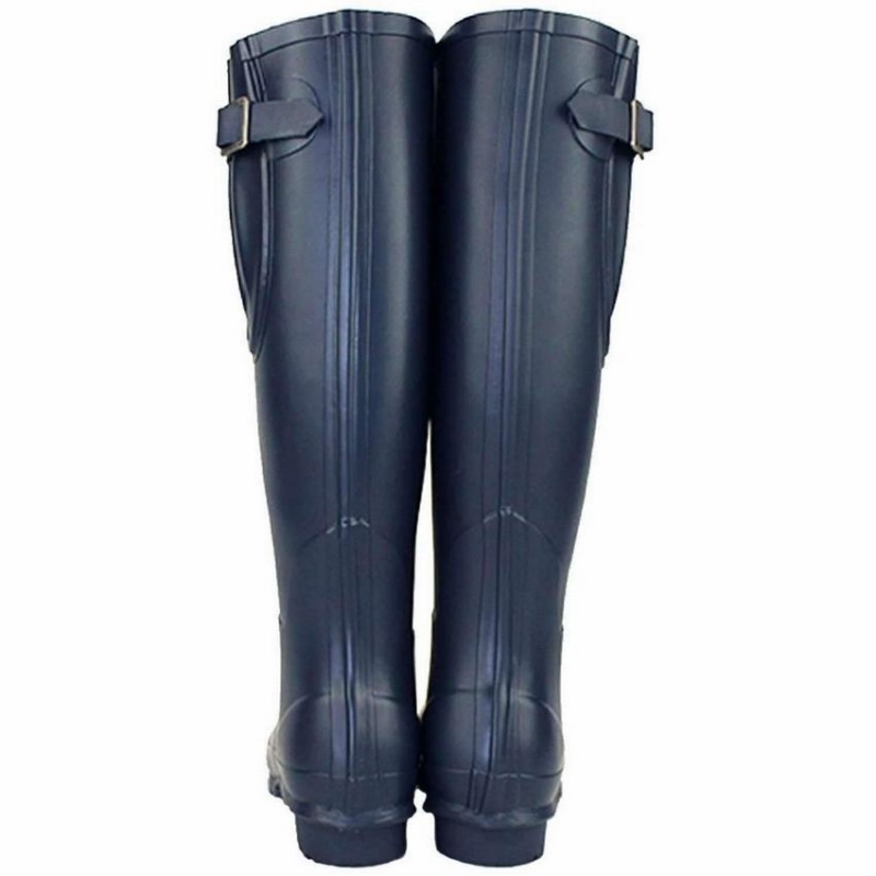 Rockfish Everyday Tall Side Adjustable Women's Wellington Boots Navy Blue | XZH5794TL