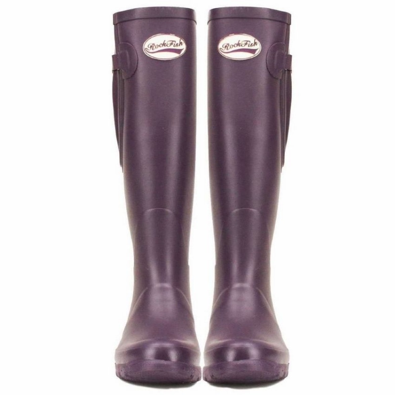 Rockfish Everyday Tall Side Adjustable Women's Wellington Boots Purple | VJM4482XL