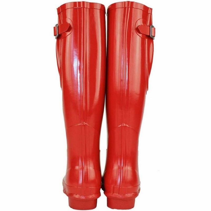 Rockfish Everyday Tall Side Adjustable Women's Wellington Boots Red | PVH7343FK