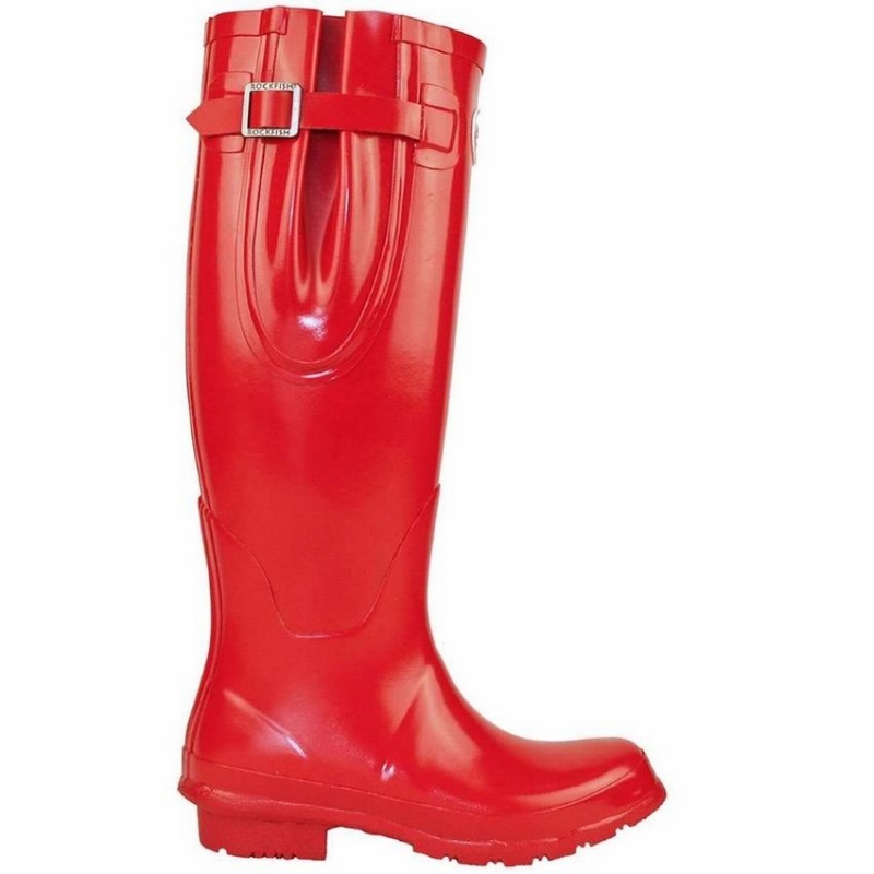 Rockfish Everyday Tall Side Adjustable Women\'s Wellington Boots Red | PVH7343FK