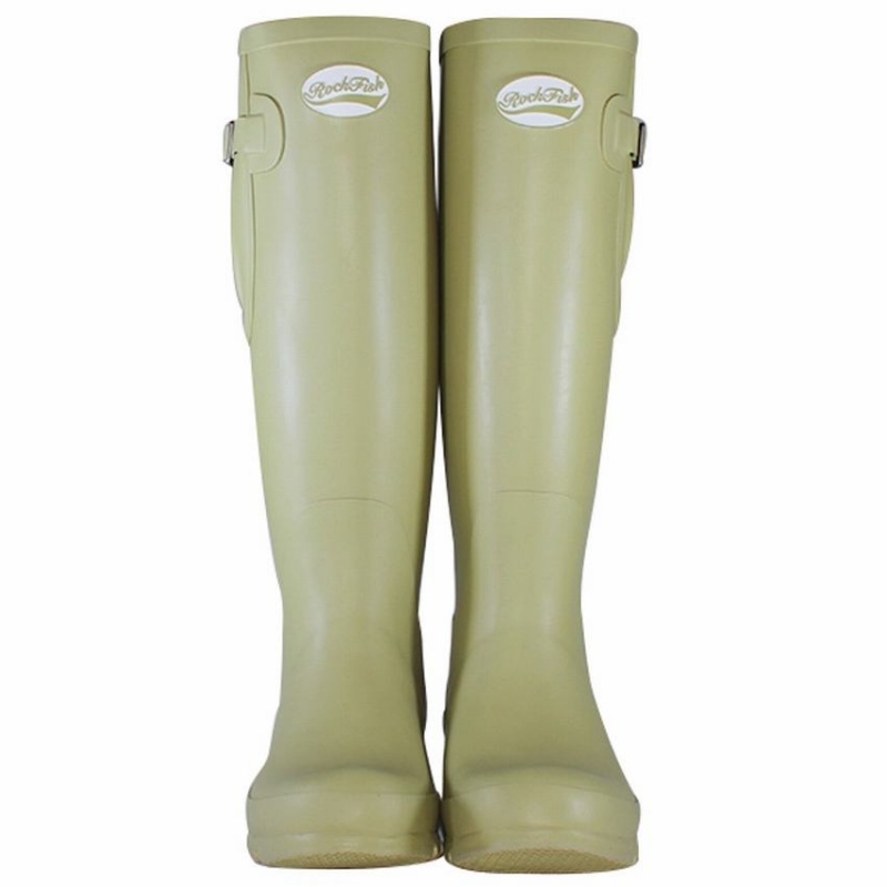 Rockfish Everyday Tall Side Adjustable Women's Wellington Boots Light Green | PCM9018NX