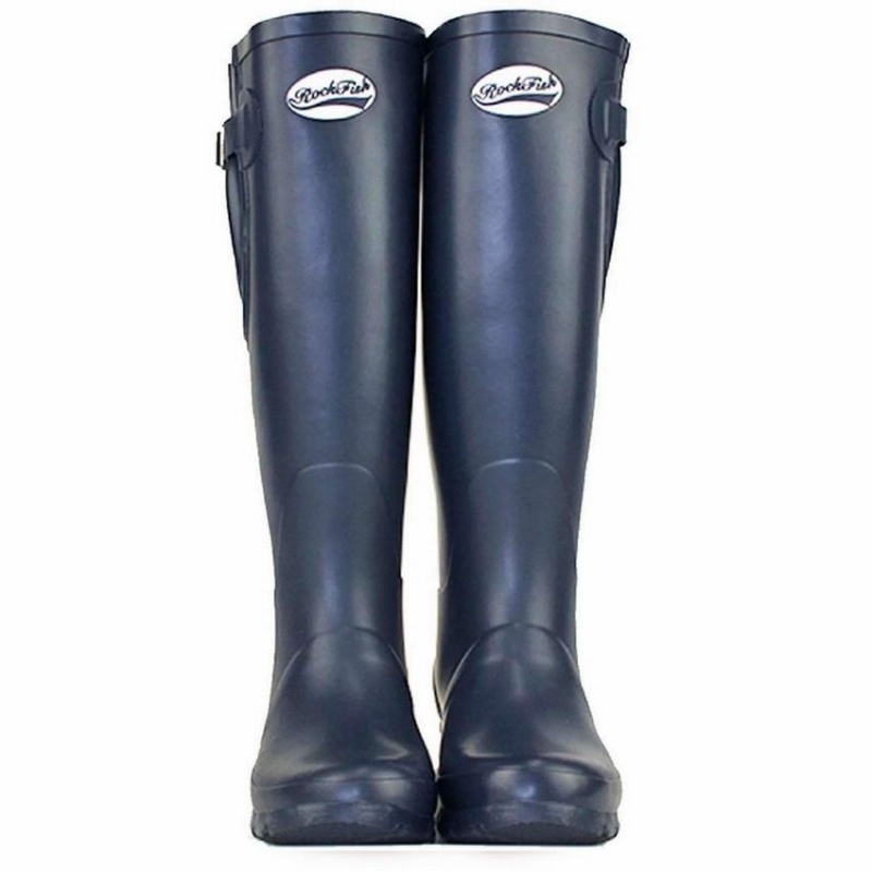 Rockfish Everyday Thermal Tall Side Adjustable 3mm Neoprene Insulated Women's Wellington Boots Navy Blue | KUX824BP