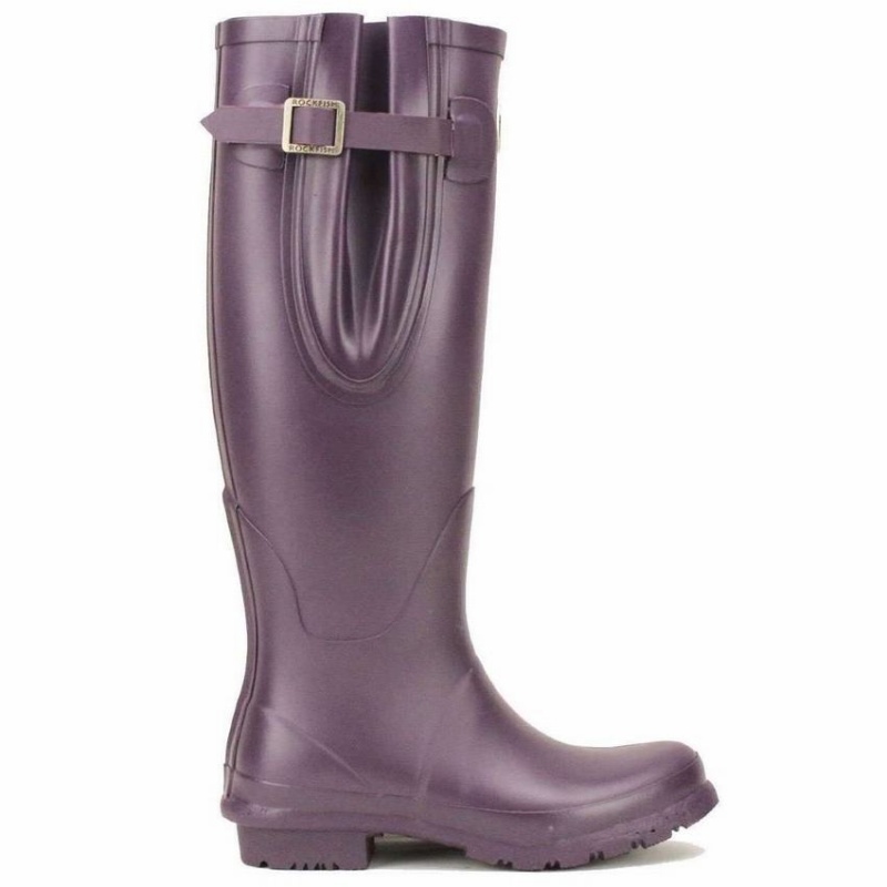 Rockfish Everyday Thermal Tall Side Adjustable 3mm Neoprene Insulated Women\'s Wellington Boots Purple | HMW2547RL