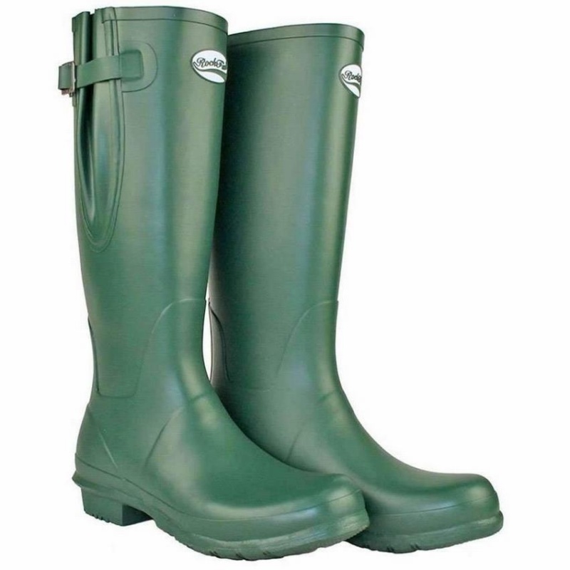 Rockfish Everyday Thermal Tall Side Adjustable 3mm Neoprene Insulated Women's Wellington Boots Green | PDQ5677PX