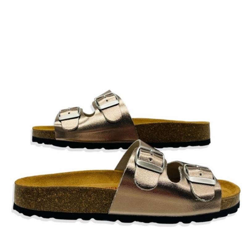 Rockfish Kendall Two-Strap Double Strap Women's Sandals Gold | PJK4521XG