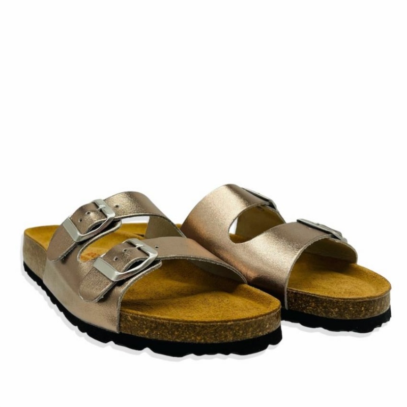 Rockfish Kendall Two-Strap Double Strap Women's Sandals Gold | PJK4521XG