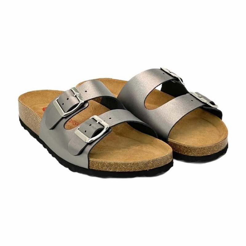 Rockfish Kendall Two-Strap Double Strap Women's Sandals Grey Silver | PNK7928YE