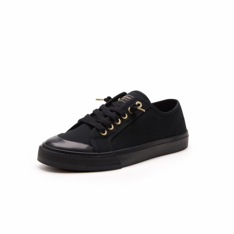 Rockfish Original 745 Lazy-lace Canvas Women's Low-Top Sneakers Black | SJG7385KW