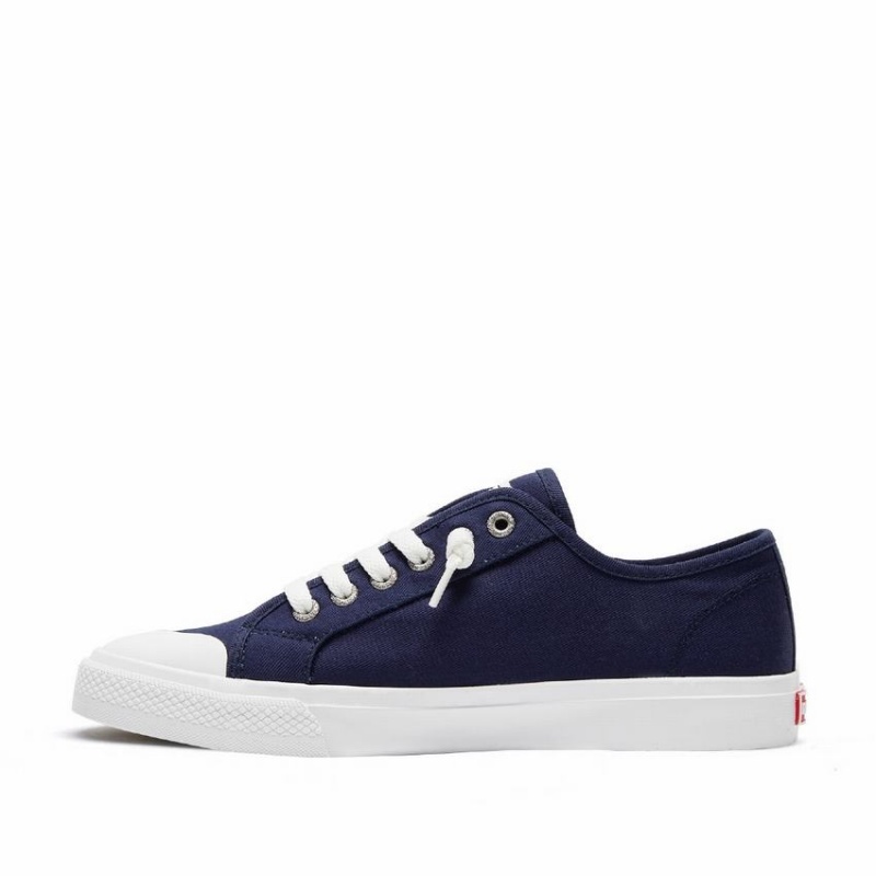 Rockfish Original 745 Lazy-lace Canvas Women's Low-Top Sneakers Navy Blue | JWG6781AZ