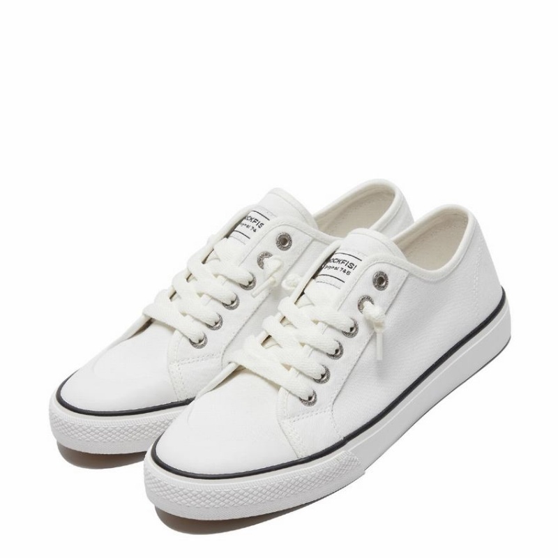 Rockfish Original 745 Lazy-lace Canvas Women's Low-Top Sneakers White | PFW8147LF