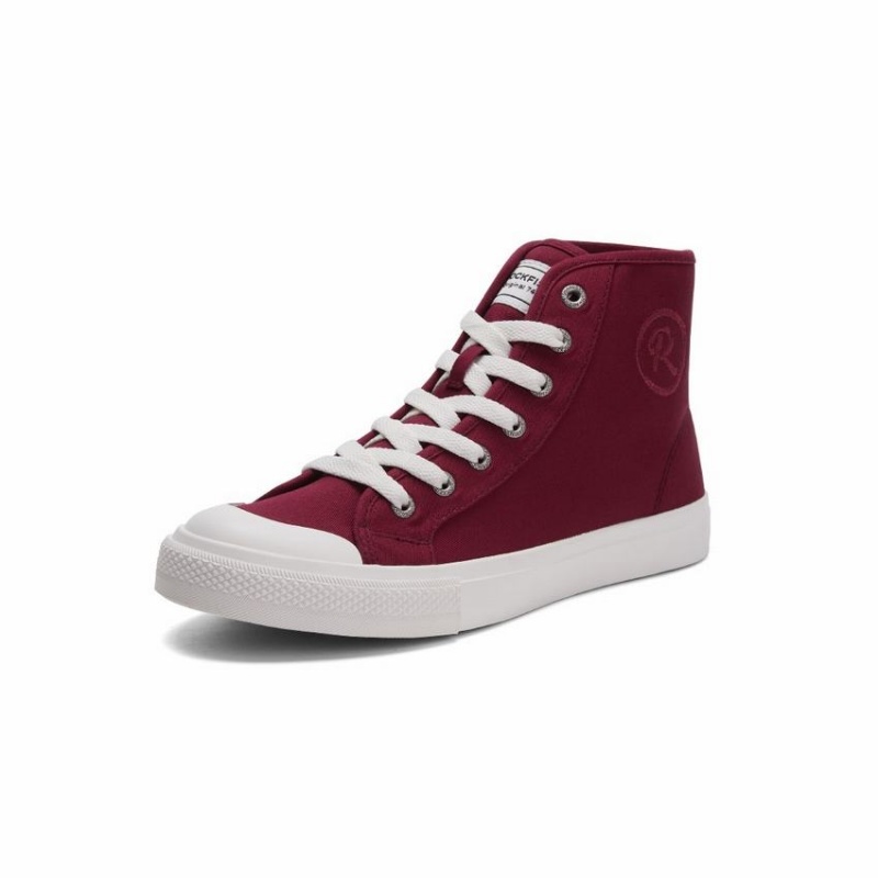 Rockfish Original 745 Water Repellent Canvas Women's High-Top Sneakers Dark Red | VIE3540IA