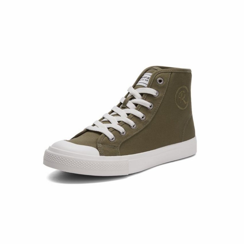 Rockfish Original 745 Water Repellent Canvas Women's High-Top Sneakers Green | LLI6281LO