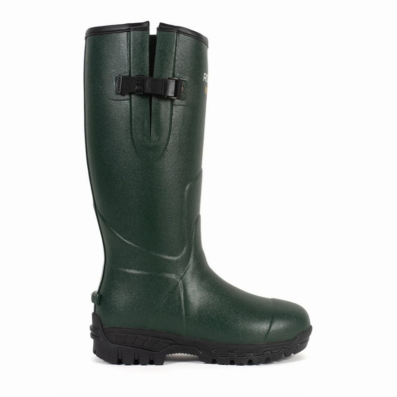 Rockfish Walkabout Tall Side Adjustable 5mm Neoprene Insulated Men\'s Wellington Boots Dark Green | RRR881UU