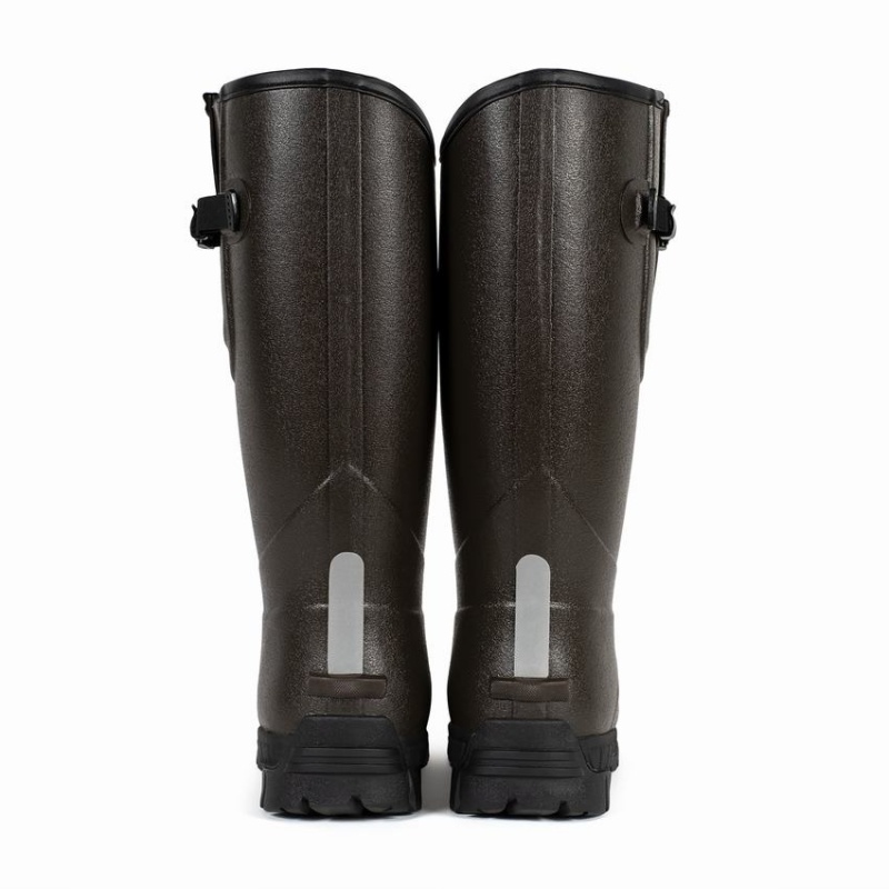 Rockfish Walkabout Tall Side Adjustable 5mm Neoprene Insulated Men's Wellington Boots Dark Brown | KQR518GS